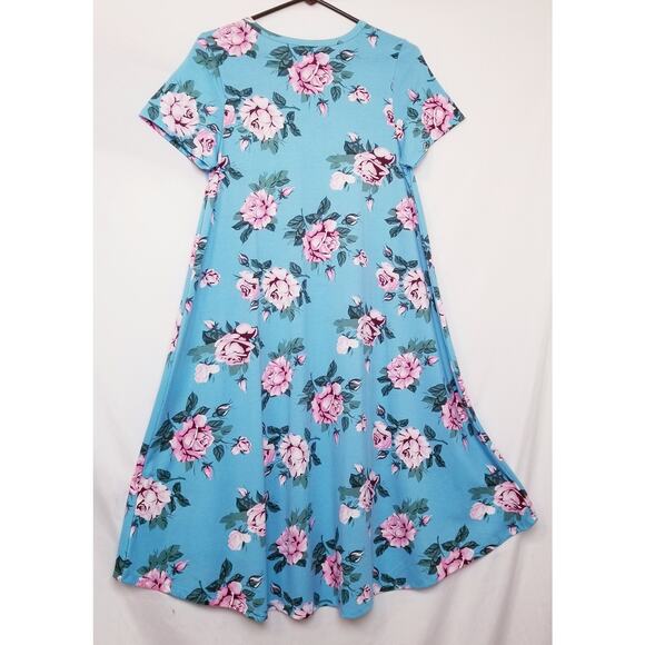 NWOT's - LuLaRoe - Carly Dress Multicolor Floral Hi Low Hem Size Small - Picture 3 of 6